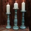 Soporte de vela grande - Turquois Gold