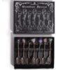 Set de 7 Cucharas de Bruja de Cristal con Piedra Preciosa de Bronce