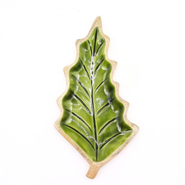 Perdido en el Bosque -  Tazón de madera con hoja esmaltada - 33x17cm