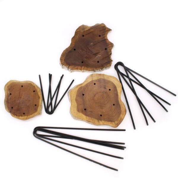 Juego de 3 maceteros de madera Gamell - Natural