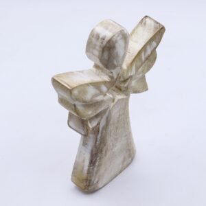 Ángel de madera de mango - blanqueado con recorte de estrella