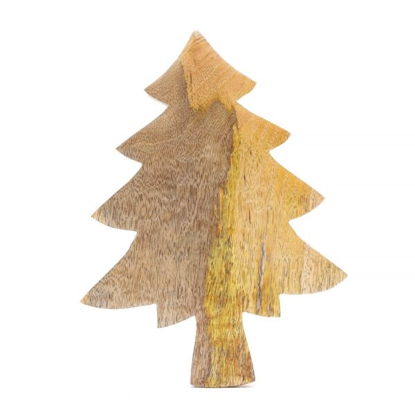 Perdido en el bosque - Tazón de madera esmaltada con diseño de árbol - 25x19 cm