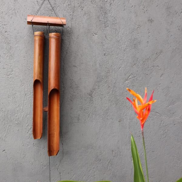Campanilla de bambú - Acabado natural - 4 tubos grandes