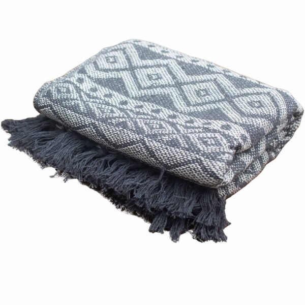 Mantas Boho Confort - Gris Geométrico