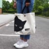 Bolso Básico Icónico - Gato negro - Natural 10 oz (36 x 43 x 10 cm)