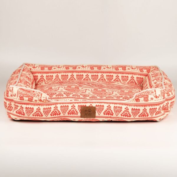 PAW Bed – Lucky Elephant – Rojo – 60 × 50 × 14cm