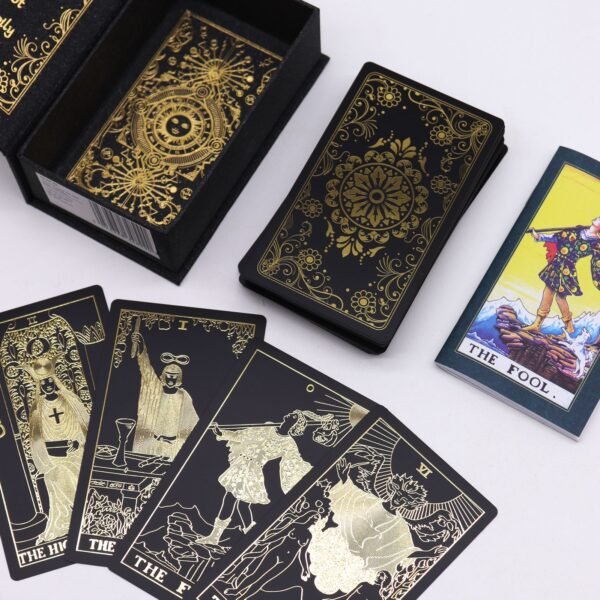 Tarot de color Dorado con Libro - Caja de Regalo