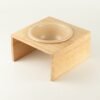 PAW Cuencos para comida - Grande cerámica individual en soporte de madera - 14 cm