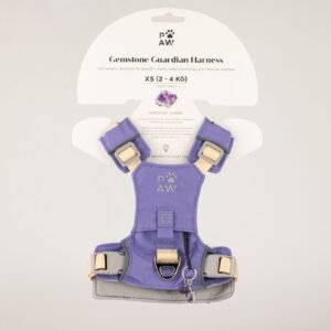 PAW - XS (2-4 kg) Arnés de paso para perros Guardian con malla reflectante - Lavanda - Colgante de amatista