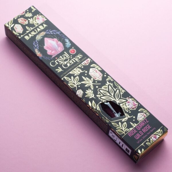 bG9jYWw6Ly9tZWRpYS8xSi9FRS82MFIzMEMxSjZHVktFRTFKLzc0YTliMzlmLmpwZw.jpg Banjara Cristal Gemas Varillas de incienso - Cuarzo Rosa Rosa Silvestre