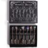 Set de 7 Cucharas de Bruja de Cristal con Piedra Preciosa de Bronce