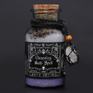 Antiguo hechizo de baño de bruja, poción y amuleto de cristal de roca - Purificación