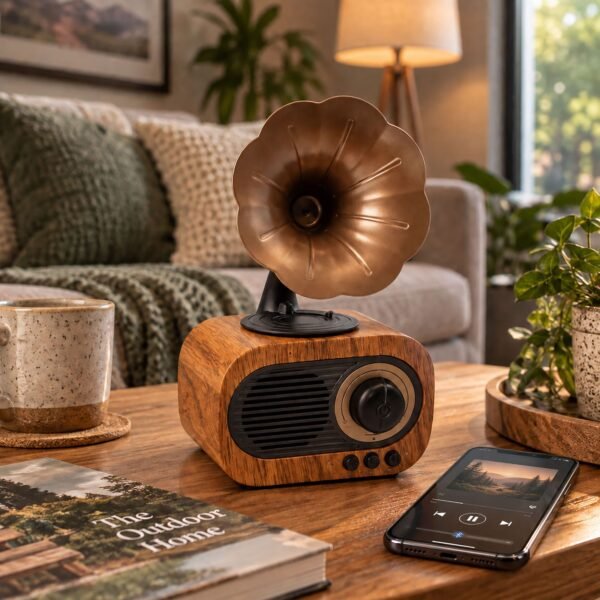 bG9jYWw6Ly9tZWRpYS9ITi8wQy82MFIzMEMxSjZSVjMwQ0hOLzM4NGRkNDg1LmpwZw.jpg Altavoz mini gramófono retro - Bluetooth y radio FM - 5 vatios x 1