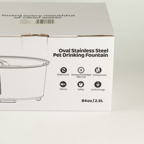 Tazones para comida PAW - Fuente de agua eléctrica de 2.5 litros - USB - acero inoxidable (304)