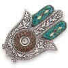 Porta-incienso Hamsa Verde Pequeño 13x5.5cm
