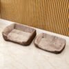 PAW Bed – Oso de peluche marrón mediano – 70 × 55 × 18 cm