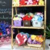 Set de 9 flores de Jabón - rosas rosa